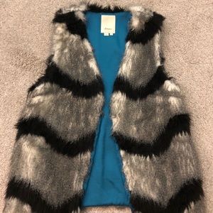 Anthropologie Elevenses Ostrich Fur Vest Small